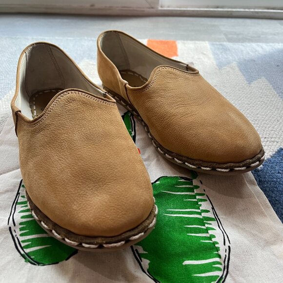 Sabah Handmade Leather Turkish Loafer in Sand - Picture 2 of 6